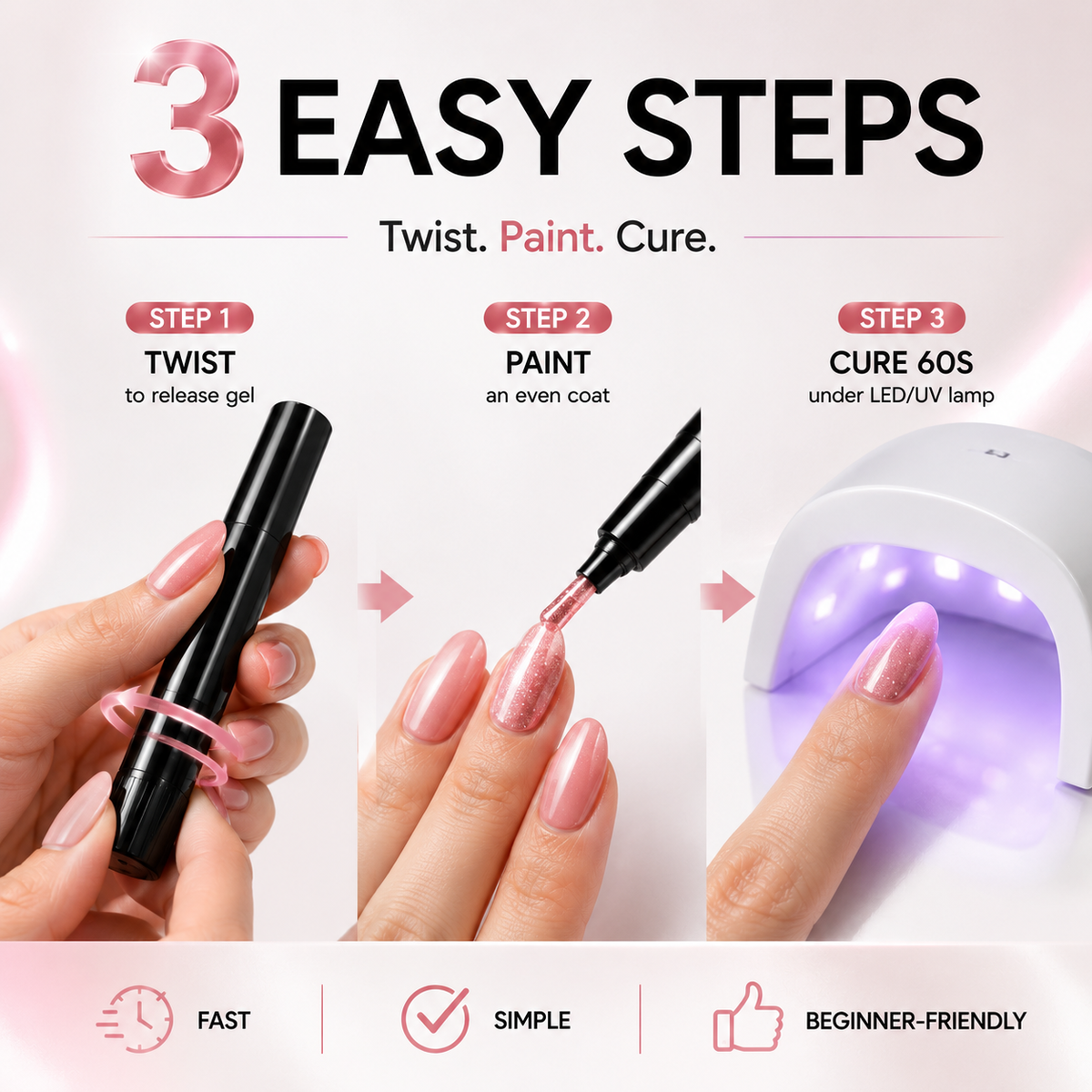 3-in-1 One-Step Gel Nail Pen